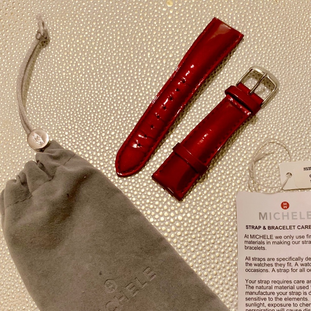 MICHELE 20MM Scarlett Patent Leather Strap